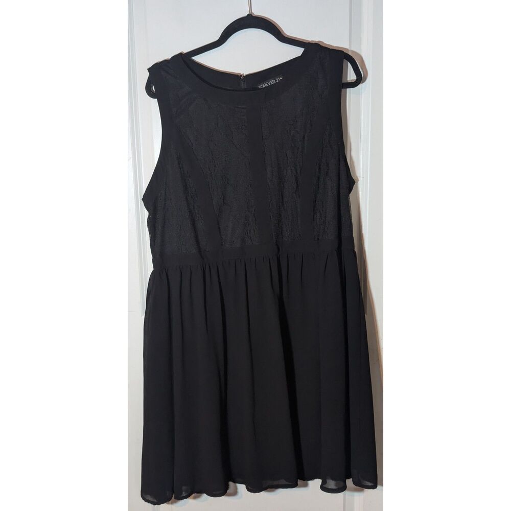 Forever 21 Plus Black Sleeveless Dress Women's 3X zipper missing pull